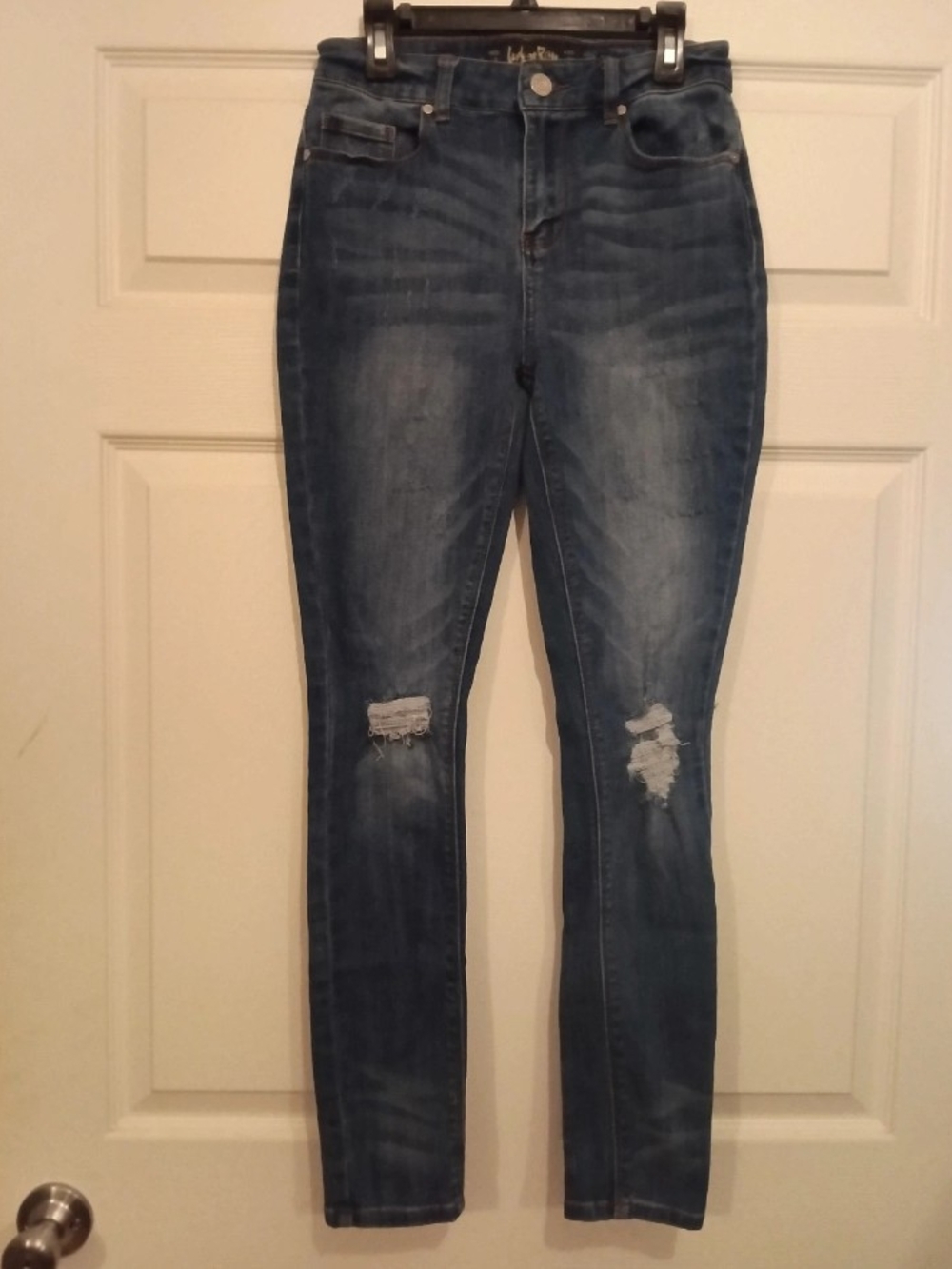 Indigo Rein Skinny Ripped Mid-Blue Women’s Jeans